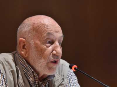 Gianni Berengo Gardin durante la presentazione del Libro dei libri